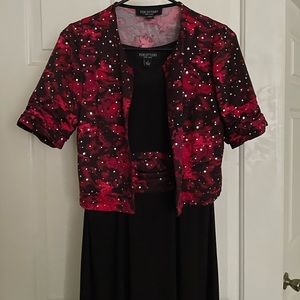 Perceptions red/black sparkle dress size S
